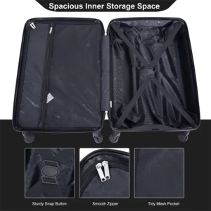 4-Piece ABS Suitcase With Spinner Wheels. - Thumbnail Image 2