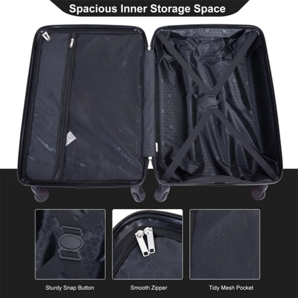 4-Piece ABS Suitcase With Spinner Wheels. - Image 2