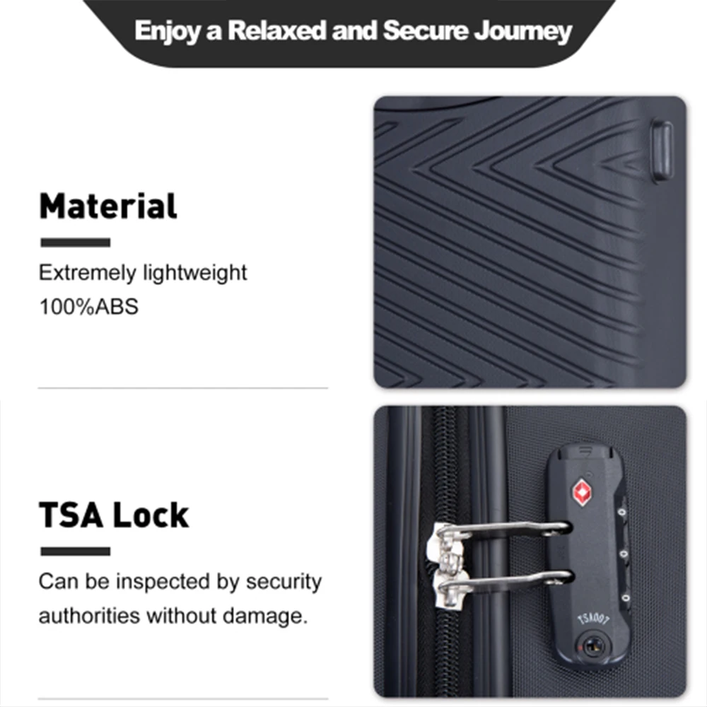 4-Piece ABS Suitcase With Spinner Wheels. - Image 3