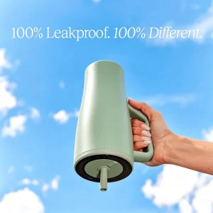 40 oz Insulated Tumbler, Handle & Straw Lid, Double‑Wall. - Thumbnail Image 3