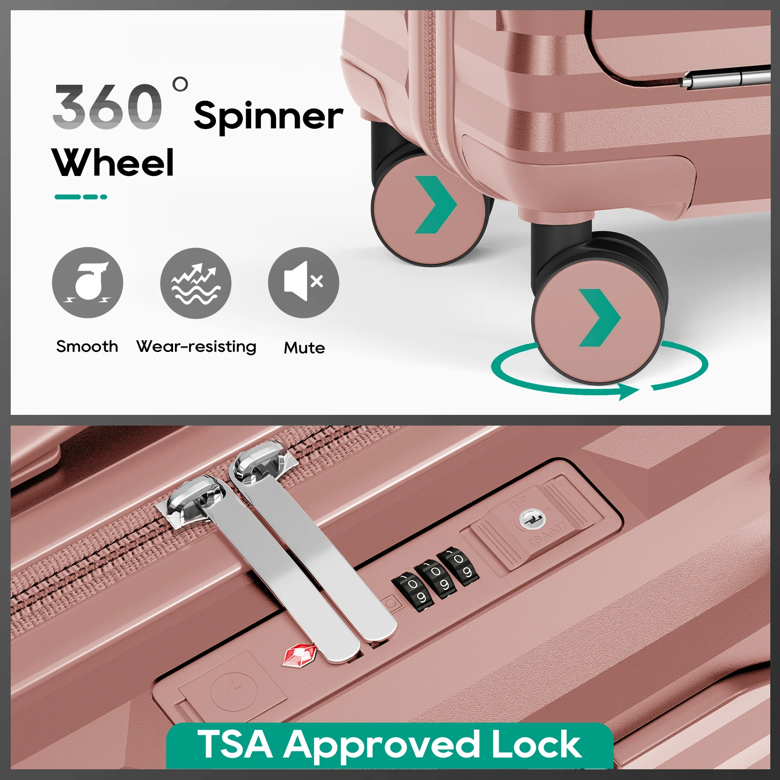 20 inch Front-opening Carry-on, Spinner Wheels. - Image 3