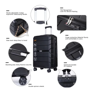 Hardshell Suitcase Spinner Wheels PP Luggage Sets. - Thumbnail Image 3