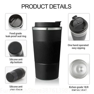 Stainless Steel Thermal Coffee Mug Non Slip Travel. - Thumbnail Image 4