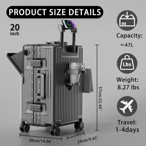 20/24 inch Travel Carry-On Luggage Laptop Bag - Thumbnail Image 2